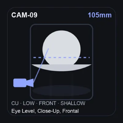 105mm — Eye Level, Close-Up, Frontal