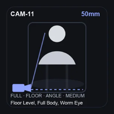 50mm — Floor Level, Full Body, Worm Eye
