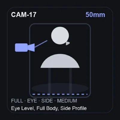 50mm — Eye Level, Full Body, Side Profile