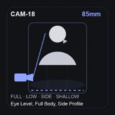 85mm — Eye Level, Full Body, Side Profile