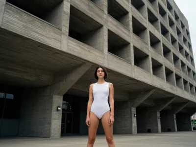 Brutalist Exterior — Raw Concrete Facade