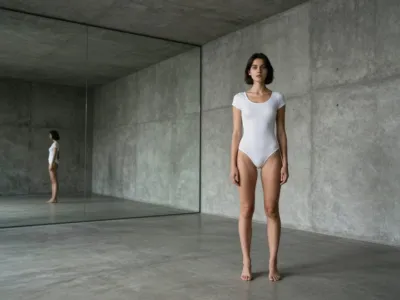 Brutalist Concrete Chamber — Mirrored Corner
