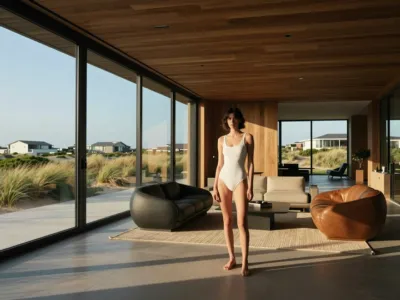 Modern Coastal House — Panoramic Glass & Low Sun