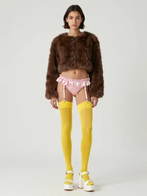 Mixed Texture Set — Faux Fur, Satin, Nylon