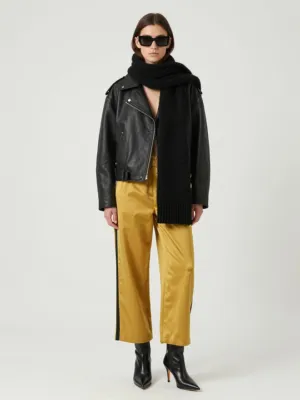 Streetwear Ensemble — Leather, Knit, Synthetic