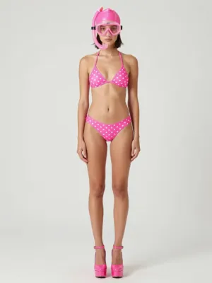 Bikini Set — Pink Polka Dot, High Cut