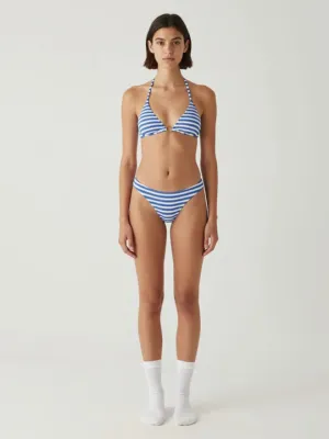 Bikini Set — Striped Nylon/Spandex, Blue/White