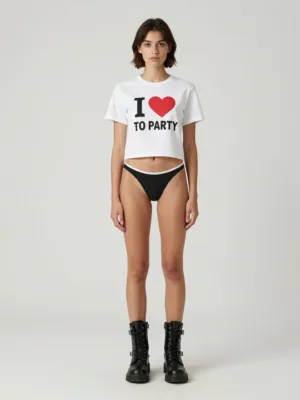 Casual Look — Graphic T-Shirt and Bikini Bottoms