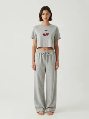 Loungewear Set — Grey Marl Cotton