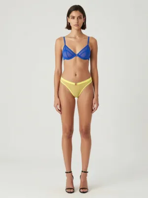 Lingerie Set — Blue Bra, Yellow Thong