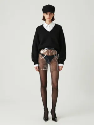 Avant-garde Look — Black Knit & PVC Skirt
