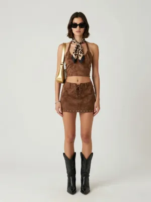 Western-inspired Look — Brown Suede and Leather