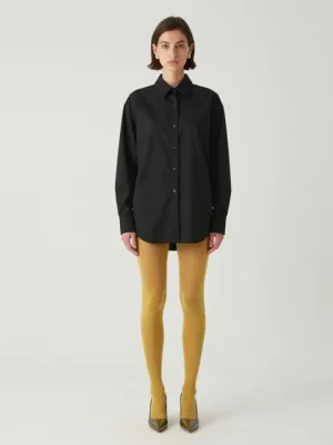Minimalist Look — Black Shirt and Yellow Tights