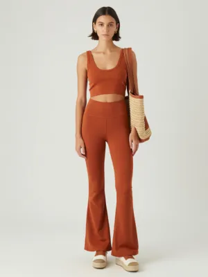 Terracotta Crop Tank Top + High-Waist Yoga Pants