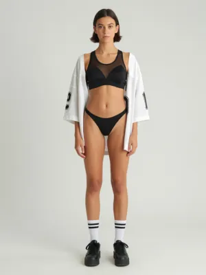 Athletic Look — Mesh Bra and Oversized Jersey